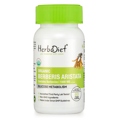 Organic Berberis Aristata Root Capsules Berberine Blood Sugar Glucose Support