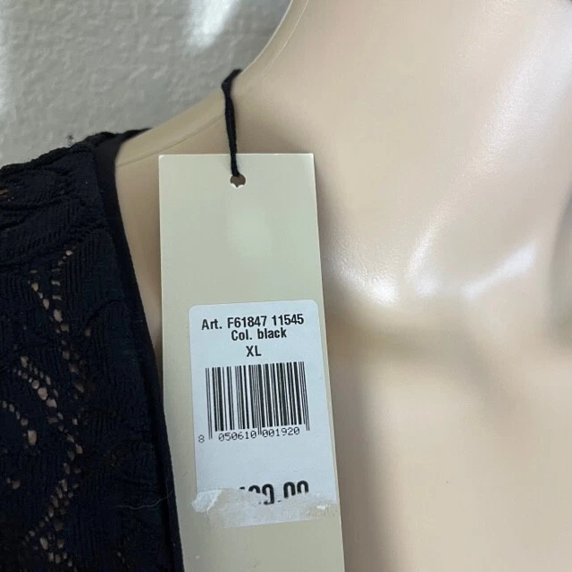 Vestido midi FUZZI Jean Paul Gaultier parte inferior flutuante renda sem mangas novo com etiquetas GG - Imagem 3 de 4