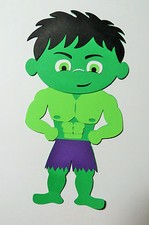 Super Hero Hulk Paper Doll Paper Die Cut Scrapbook Embellishment