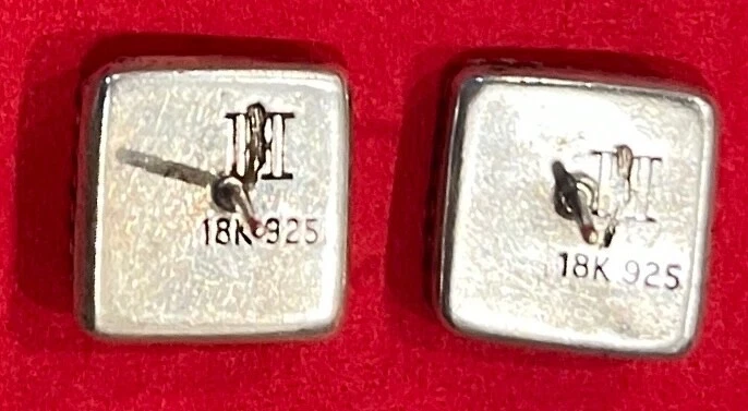 PENDIENTES CUADRADOS CON PUNTOS DE ORO AMARILLO 925 Y 18K JOHN HARDY Foto 3 de 3