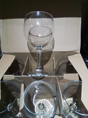 Box Of 6 Wine Glasses New By Pasabahce