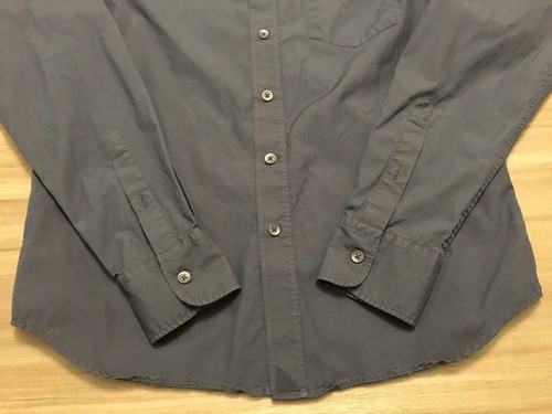 Untuckit Mens Sz Small Slim Fit Long Sleeve Button Front Shirt Solid Navy Blue - Foto 2 di 7