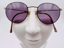 Vintage L7 Brown Gold Metal Round Sunglasses FRAMES ONLY