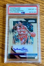 Julius Erving 2018-19 Panini Prizm Signed Certified Auto Card PSA GEM MT 10 RARE