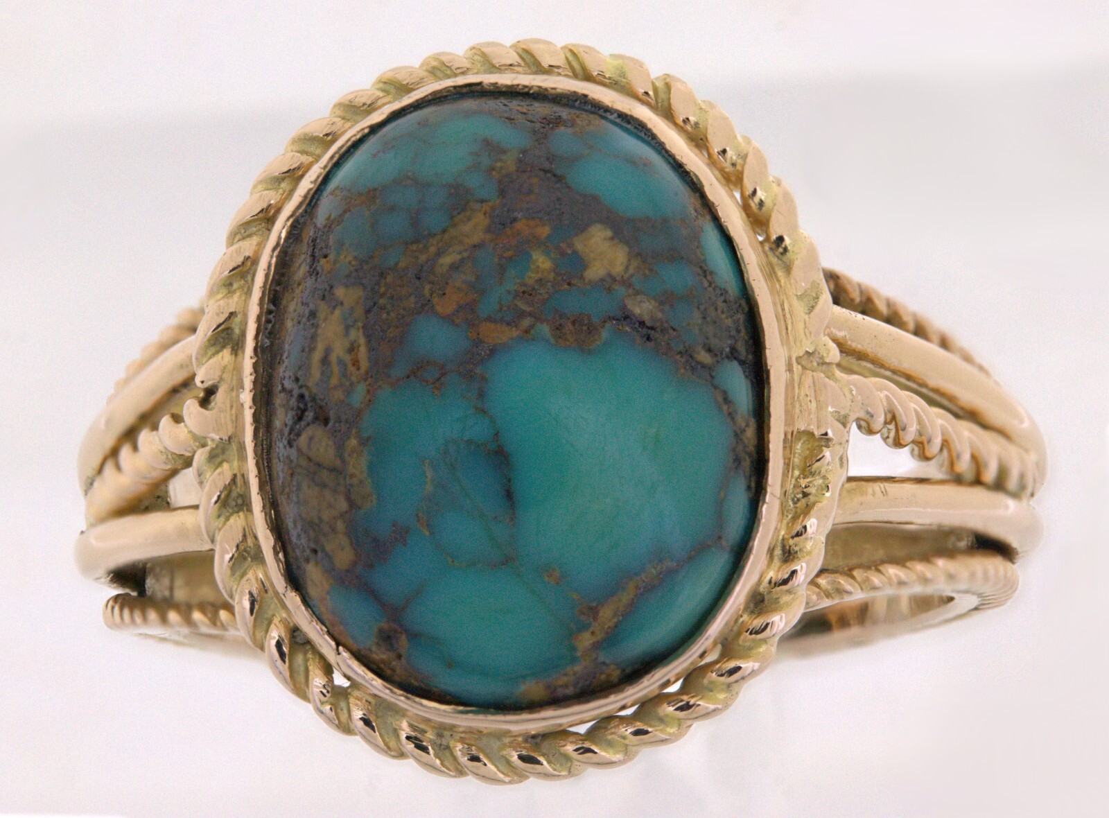 Turquoise, Yellow Gold Ring - image 2