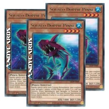 3x SQUALO DOPPIE PINNE • (Double Fin Shark) • Rara • LED9 IT049 • 1Ed • YUGIOH!