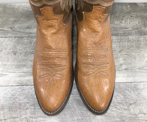 Justin 1446 Bullhide Leder Cowboy Western Leder Zum Überziehen Herren Stiefel Größe 11 - Bild 5 von 12