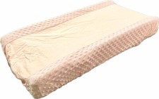 Baby Pink Minky Changing Pad Cover w/dotted waterproof wipe clean middle