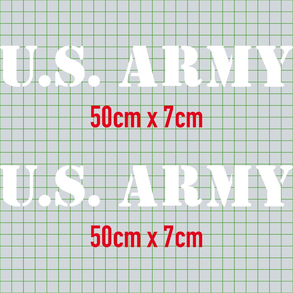 2 Sticker White 50cm US Army Lettering Car Bus Decor Film Tattoo ...
