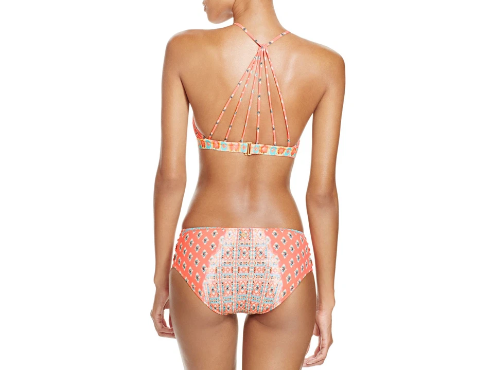 NUEVO Fondo de Bikini de Natación Nanette Lepore Bindi Charmer Hipster S NL6DA93 Coral Foto 2 de 2
