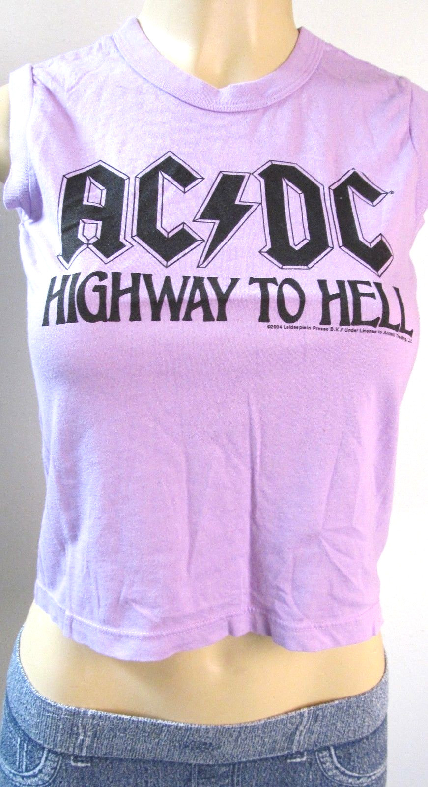 AC/DC Crop Top T-shirt Highway To Hell CHASER Tank Top Women JUNIORS ...