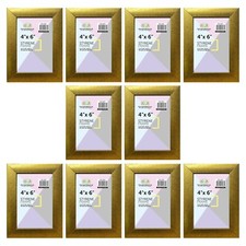 Pack 10 Gold Plastic Photo Frames Easel Stand 4x6 Picture 10x15cm Wholesale BULK