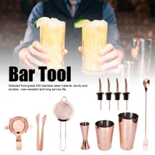 11PCS Stainless Steel Cocktail Shaker Set Drink Maker Mixer Bar Tool Bartender