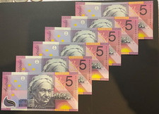 AUSTRALIAN BANKNOTES: 2001 6 X $5 MACFARLANE / EVANS IN CONSECUTIVE ORDER..#CC