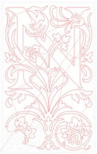 1 DXF File for laser plasma router  DECORATIVE Letterhead Victoriana "N"