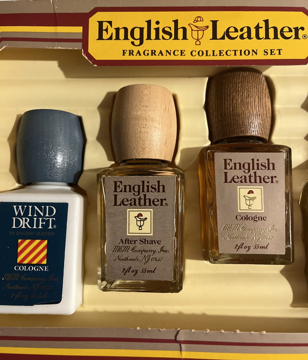 Vintage 1990s English Leather Cologne After Shave Set NOS Full