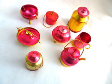 Vintage 8-Piece Dollhouse Cooking Utensils-1"-2" High-Pink/Gold