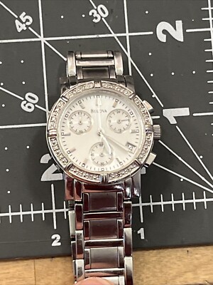BULOVA C837317 Diamond Bezel Chronometer Ladies Watch Bulova Chronograph Diamond Bezel Stainless Steel Luxury  main image 4