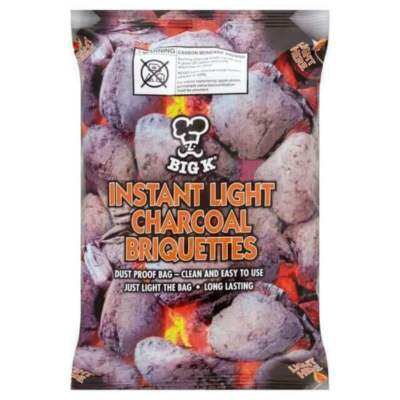Big K Instant Light Charcoal Briquettes Kg For All Type BBQs Any  occasion UK