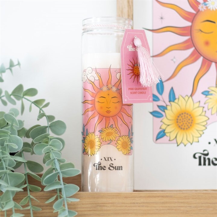 The Sun Pink Grapefruit Celestial Tube Candle. Home Fragrance Gift. Home Decor
