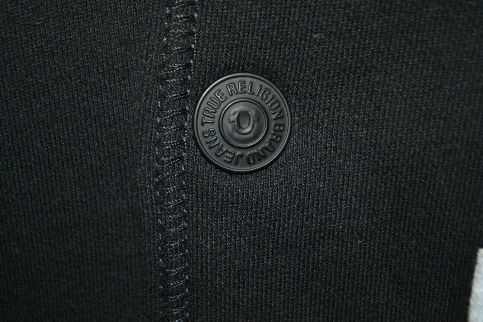 True Religion Women's Black White Snap Button Lettermans Varsity Jacket Sz S thumbnail 4