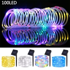 Solar Rope Lights Outdoor Waterproof LED PVC Tube Fairy String Light Garden xmas