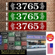 Personalized Home Address Sign Aluminum 4" x 18" Custom House Number Plaque sign