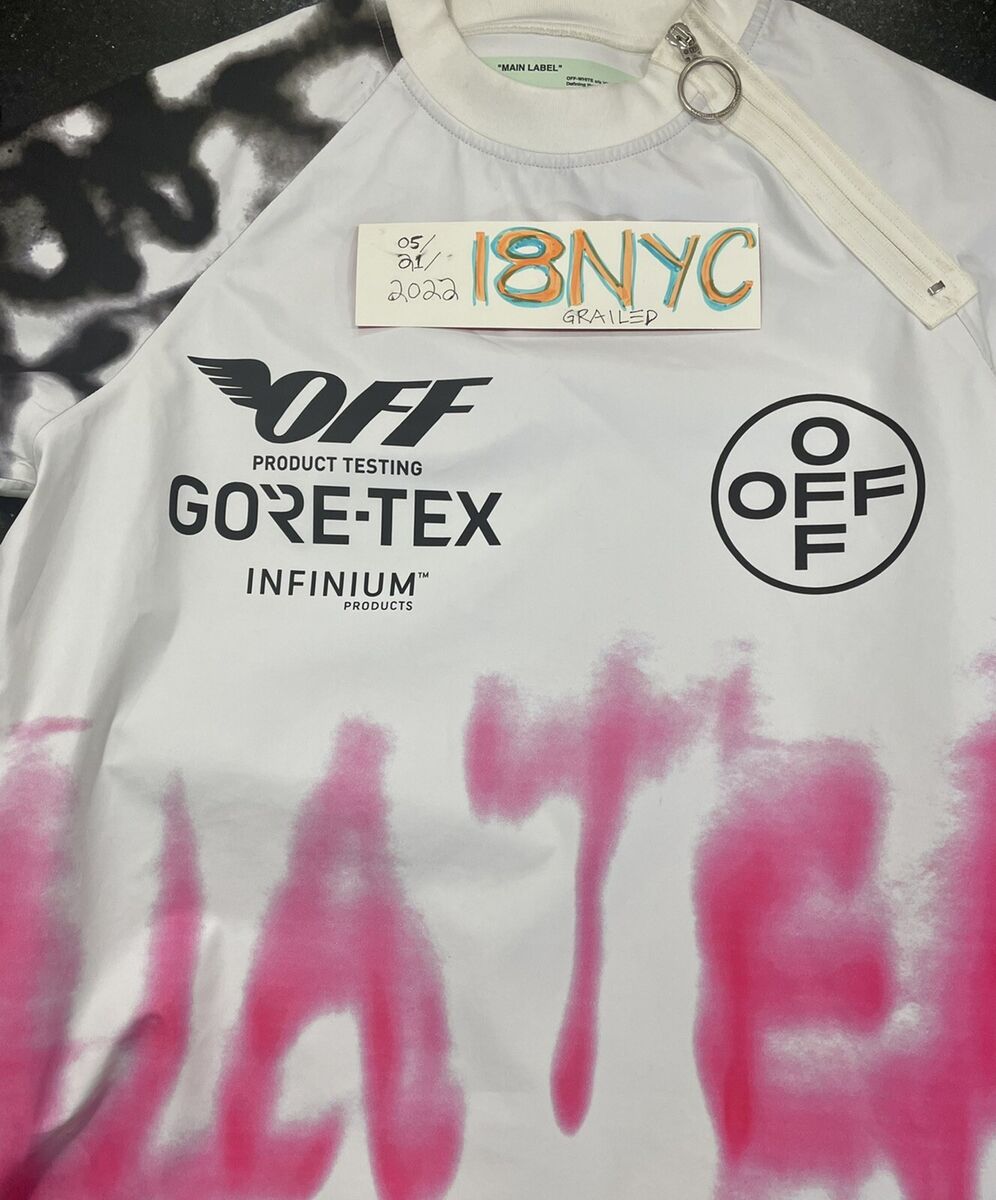 Off White Gore-tex Graffiti Short Sleeve T Shirt Size XL Rare Hype virgil  abloh