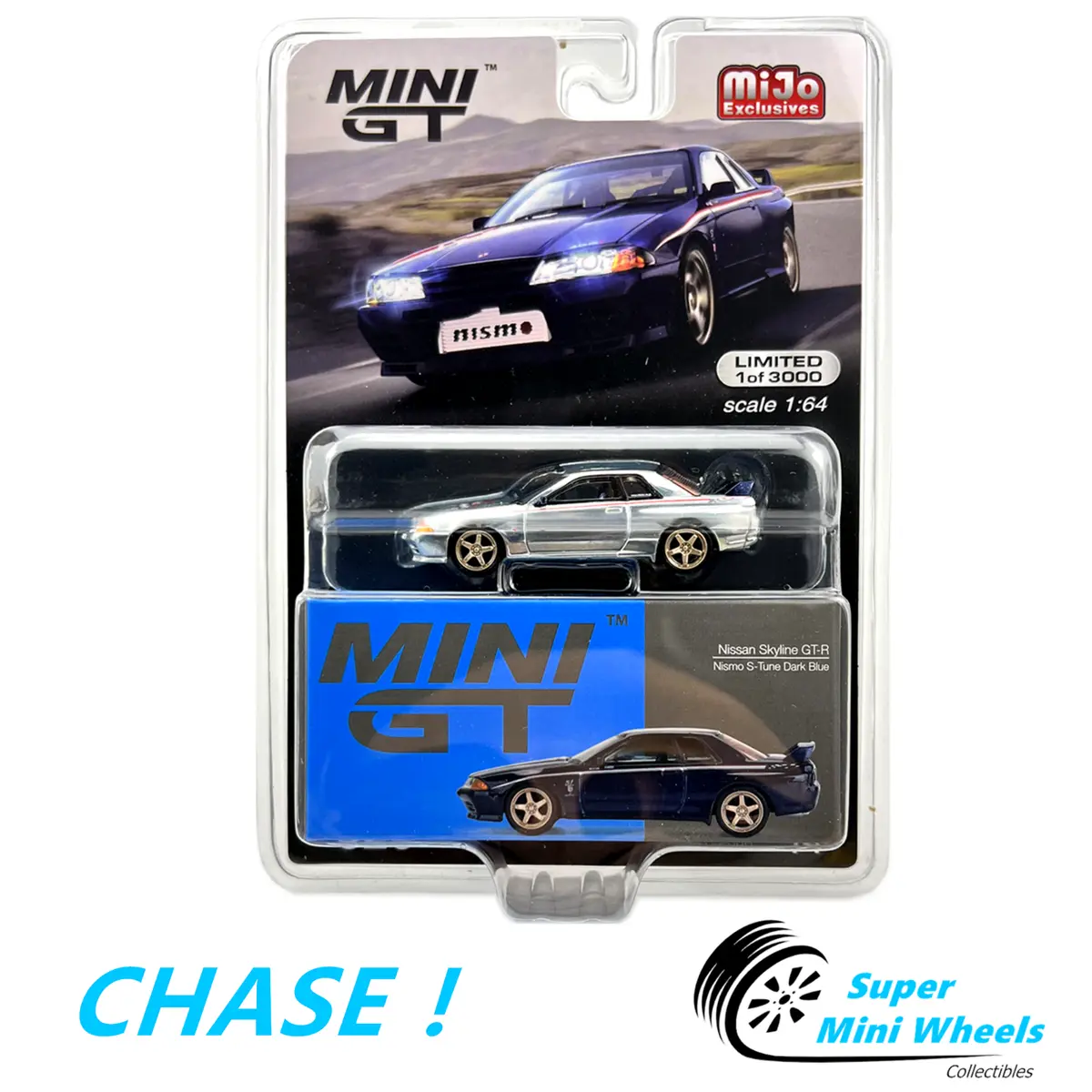 CHASE ! Mini GT 1:64 Nissan Skyline GT-R (R32) Nismo S-Tune Dark Blue #326