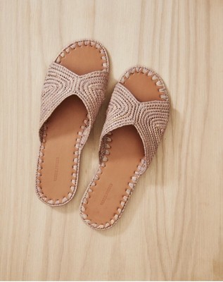 Hoeksalon leder ecru