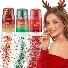 Christmas Body Glitter Stick for Face and Hair, Snowflake Chunky Glitter