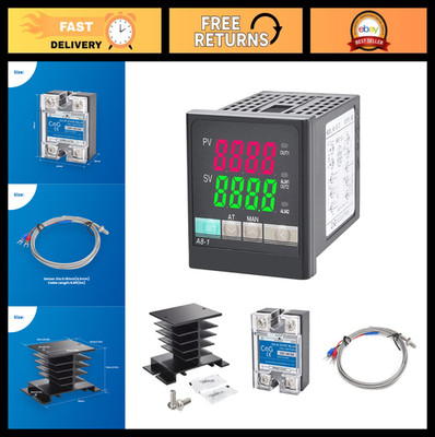 PID Temperature Controller Kit with SSR Relay, K Type Thermocouple & Heat Sink