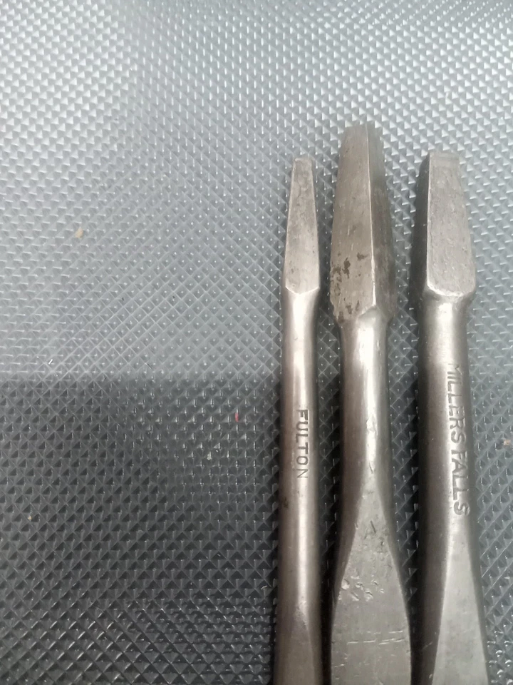 Juego de 3 brocas de driver ranuradas antiguas para soporte. Millers, Fulton, ?. ¡Genial! Foto 3 de 4
