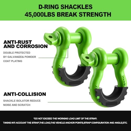 Off Road Recovery Kit, 10 Ton Heavy Duty Snatch Block Pulley and 3" x8' Tree 