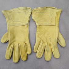 Elkskin Leather Gauntlet Gloves Size 9.5 Western Biker Riding Elk Skin Vintage