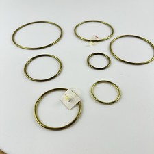 Vintage Brass Macrame Hoops Lot of 7 Metal Rings Wall Hanging Craft Supply