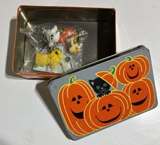 Vintage Halloween JSNY 1980s Magnets With Matching Tin Unopened Magnets