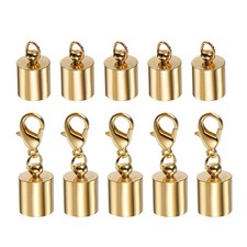 5pcs Cord End Cap 8.5mm ID Lobster Claw Clasp End Caps Rose Gold Tone