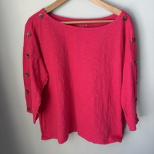 Talbots Pink Cotton Blouse Top With Button Sleeves Women’s Plus Size 2X Petite