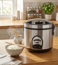 Bikitchen Cook 200 Edelstahl Reiskocher mit Dunst- und Warmhaltefunktion  B-Ware
