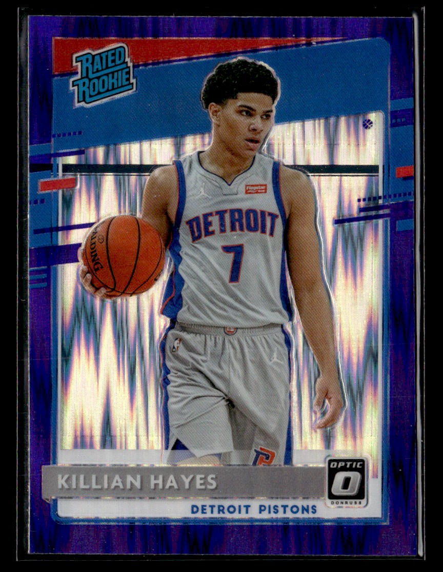 2020-21 Donruss Optic #157 Killian Hayes Purple Shock Card Detroit Pistons