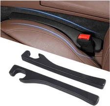 Car Seat Gap Filler 2 Pack, Universal Fit PU Leather Car Seat Gap Plug to Fill