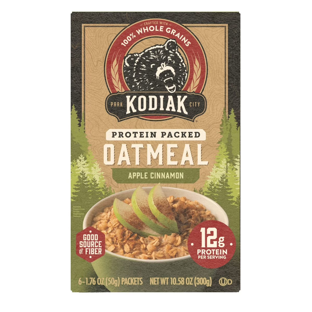 Kodiak Protein-Packed Apple cinnamon Instant oatmeal packets 1.76 oz (6 Count)..