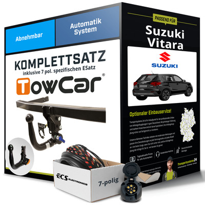 Anhängerkupplung abnehmbar für SUZUKI Vitara +E-Satz kpl.