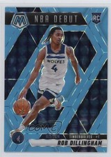 2024-25 Panini Mosaic NBA Debut Fluorescent Blue Prizm 4/75 Rob Dillingham 0y8x