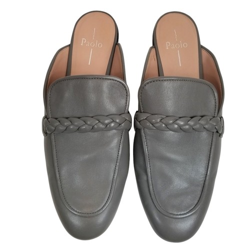 Linea Paolo AMY Braided Keeper Slip On Mules Gray Leather Size 9.5 - Picture 2 of 8