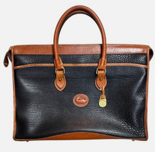 VTG & Bourke Briefcase Laptop Bag Pebbled ALL WEATHER Leather USA Made black
