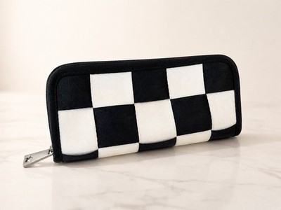 Harveys Seatbelt Bag Black White Checkered Woven Wallet Clutch Y2K Millennium