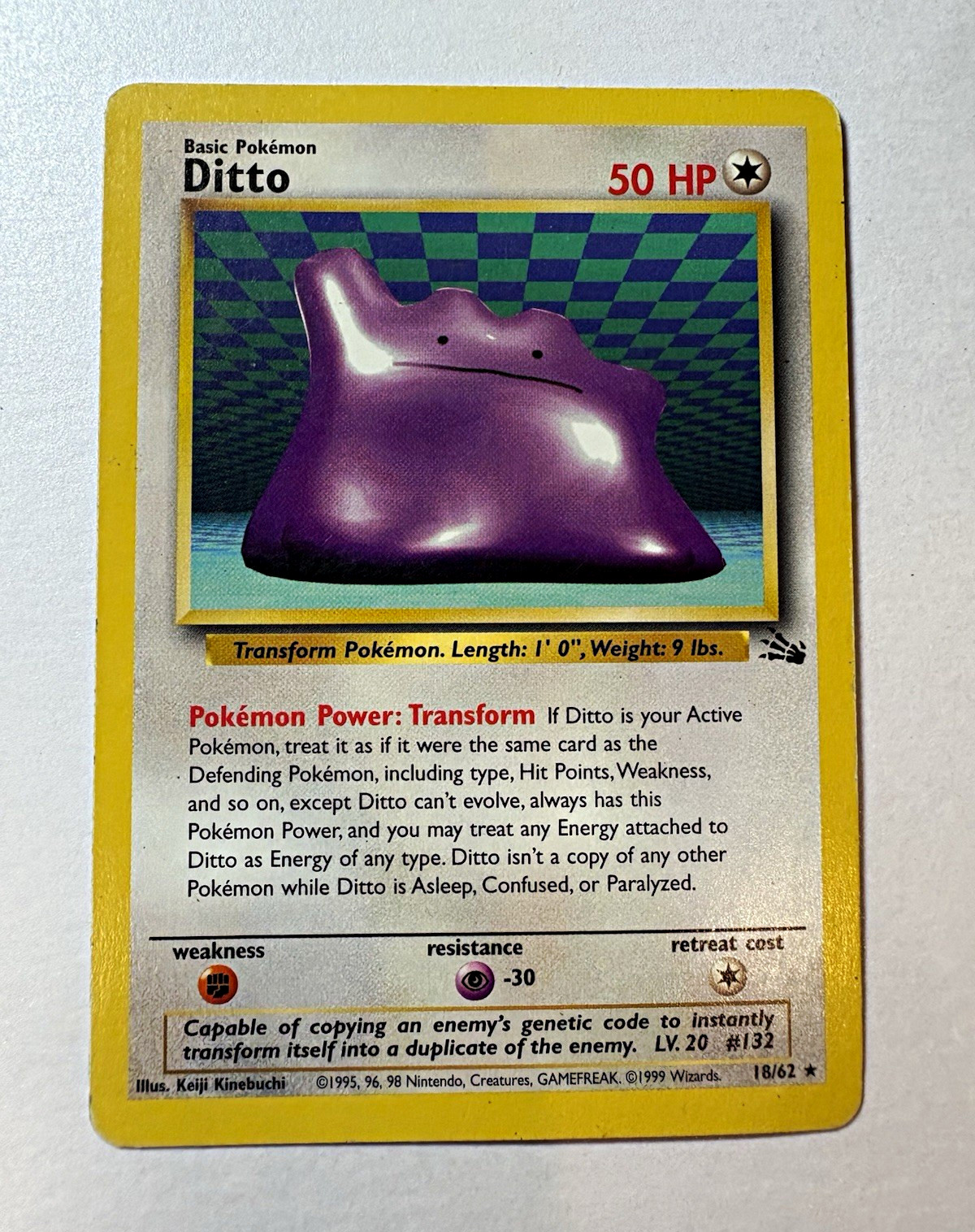 Wizards of the Coast Ditto 18/62 Fossil 1999 Rare Regular 50 HP English