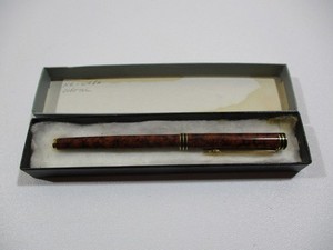 Vintage Older Waterman Pen France Exclusive Rollerball Tobacco Brown Marble Gold